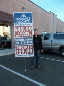 massage heights Sidewalk Sign