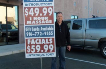 massage heights Sidewalk Sign